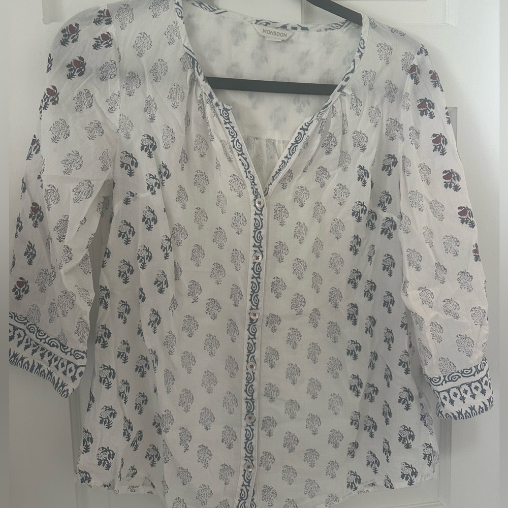 Block print Monsoon London button down